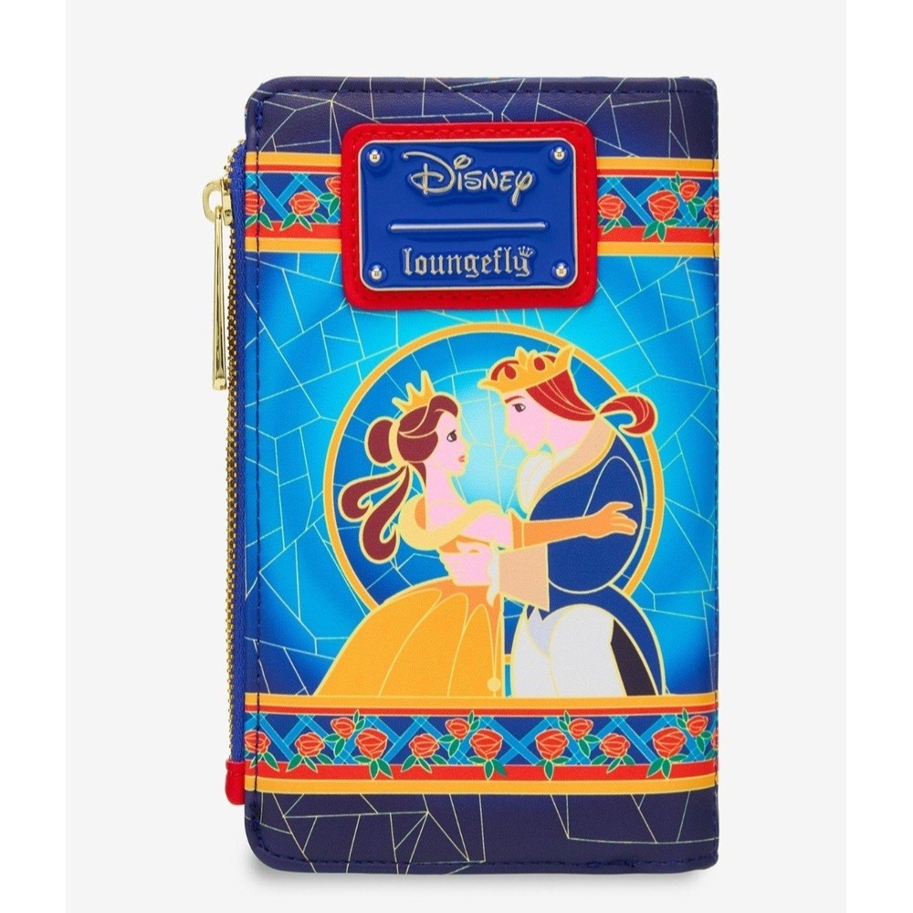 MWT Loungefly Disney Beauty And The Beast Stained Glass Wallet Belle Prince